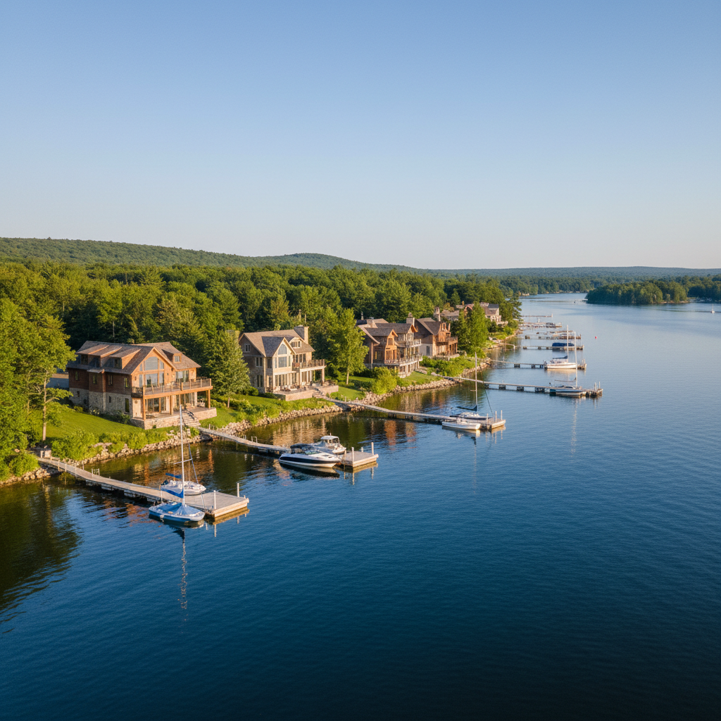 Georgian Bay shoreline near Collingwood at sunset