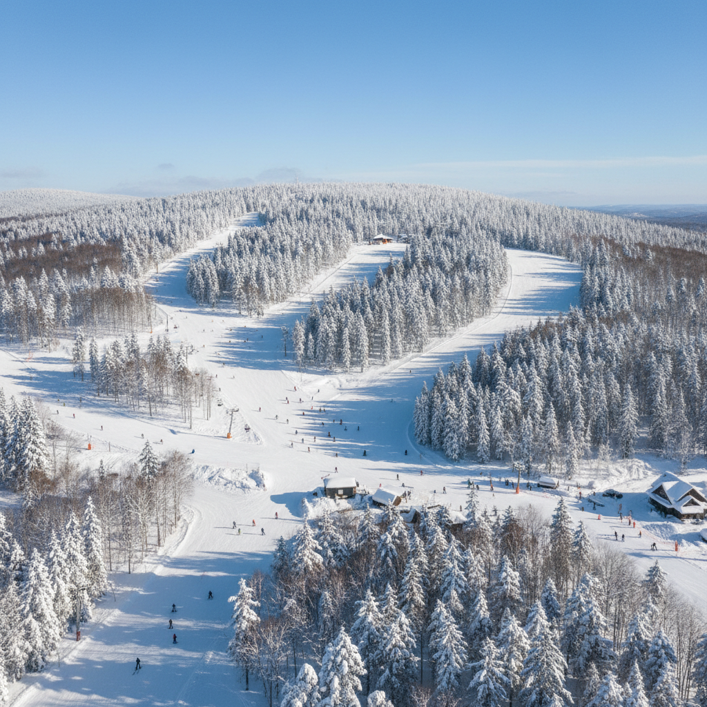 Blue Mountain ski resort slopes and village area